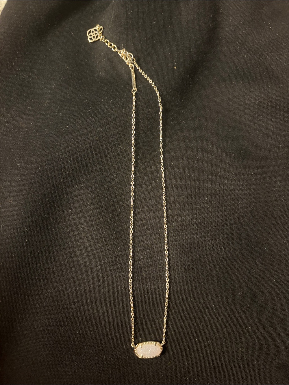 Kendra Scott Gold Chain Necklace with Light Pink Stone